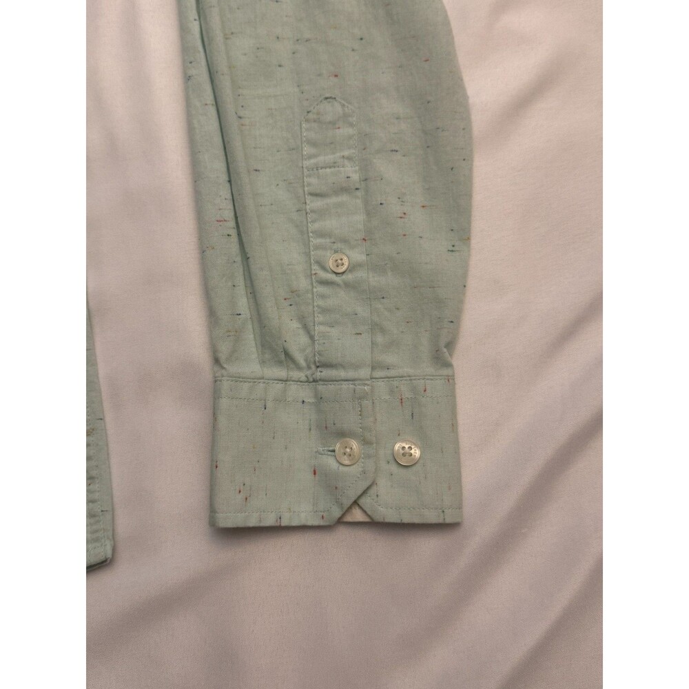 Ben Sherman Original Men's M Long Sleeve Button Down Shirt Mint Green Speckled - Picture 10 of 13